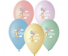 Zdjęcie produktu Balony pastelowe z nadrukiem "Happy Birthday" nr 1 