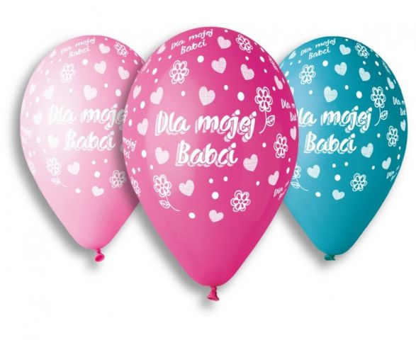 Zdjęcie 1 Balony pastelowe z nadrukiem "Dla mojej Babci"
