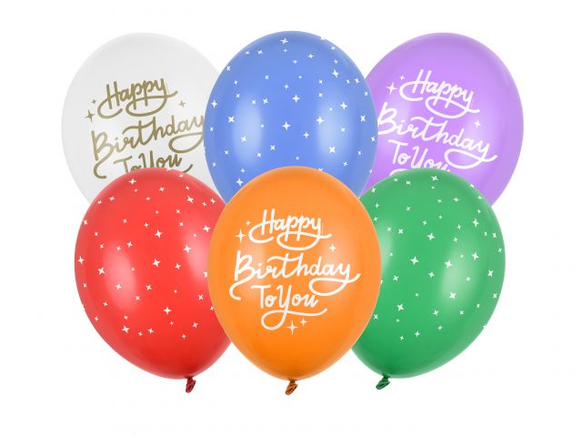 Zdjęcie 1 Balony pastelowe z nadrukiem "Happy Birthday To You"