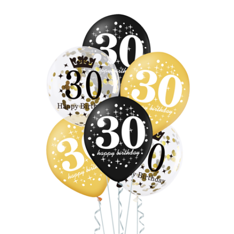 Zdjęcie 1 Balony pastelowe z nadrukiem "30"