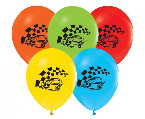 Zdjęcie 1 Balony pastelowe z samochodem wyścigowym