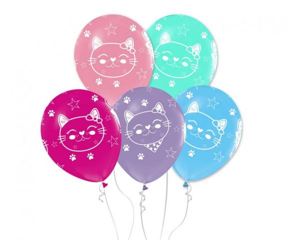 Zdjęcie 1 Balony pastelowe z kotkami