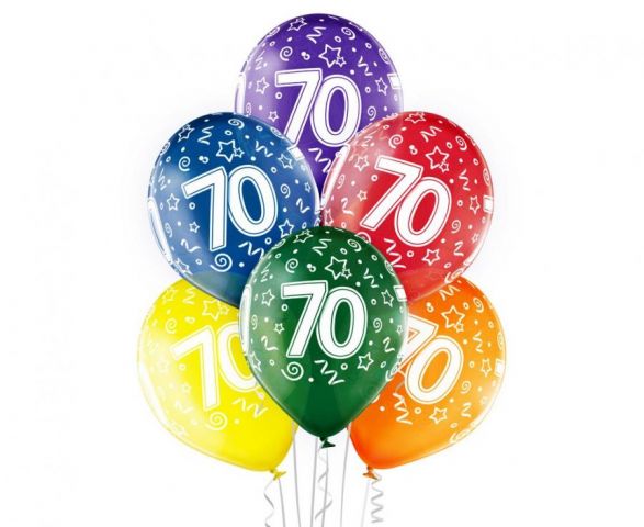 Zdjęcie 1 Balony przezroczyste z nadrukiem "70"