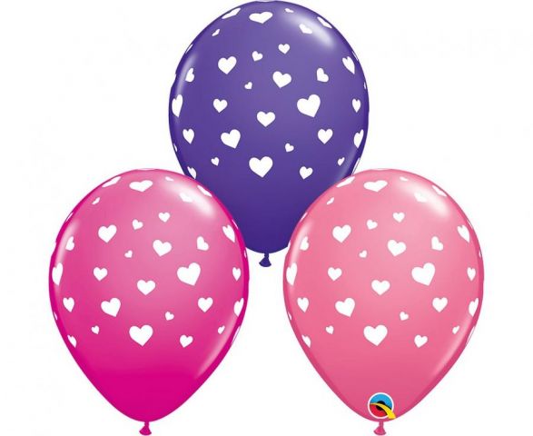 Zdjęcie 1 Balony pastelowe z nadrukiem "serduszek"