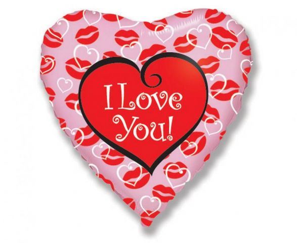 Zdjęcie 1 Balon foliowy serce różowe "I love you"