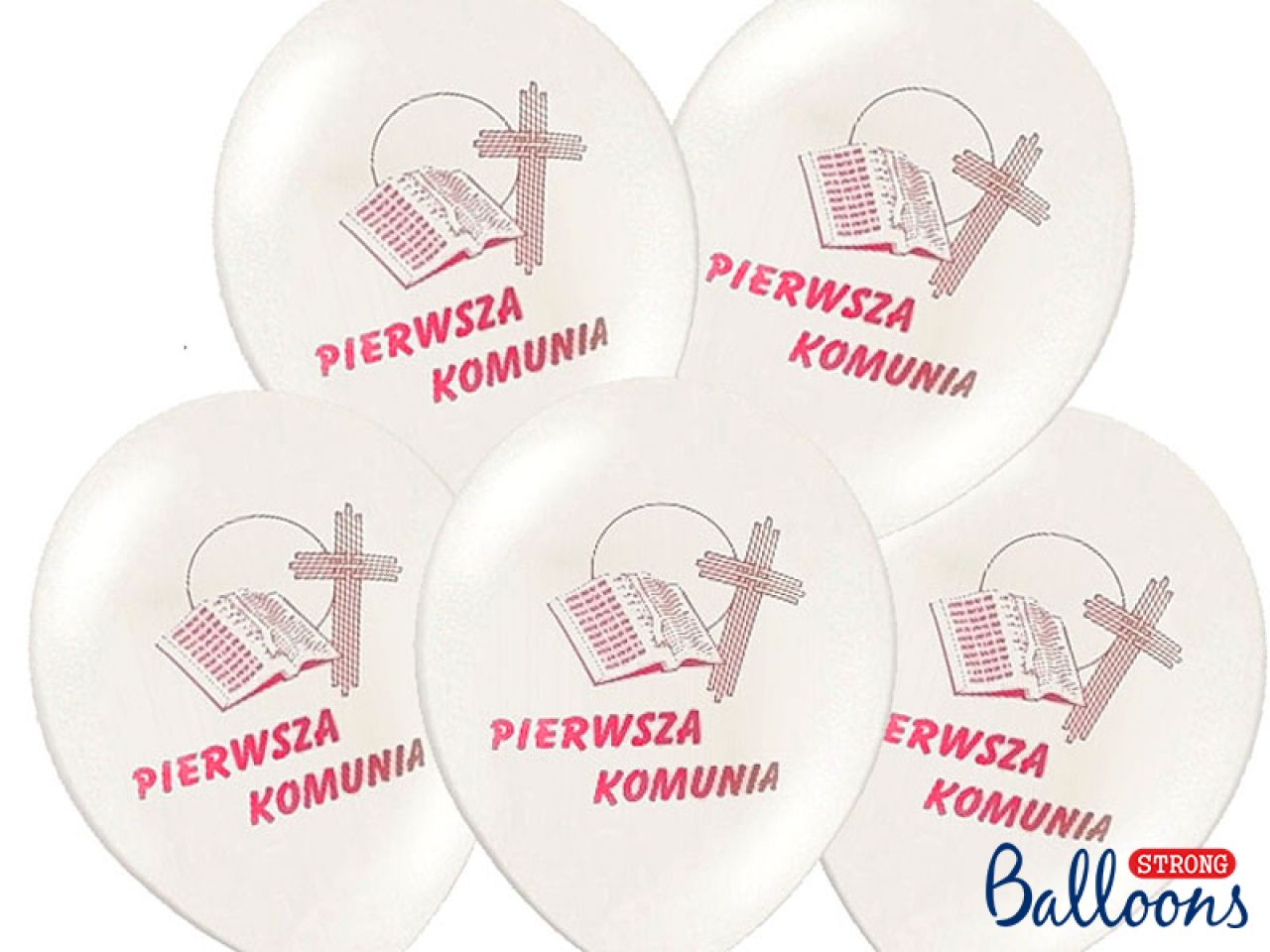 Zdjęcie produktu Balony pastelowe z nadrukiem Pierwsza Komunia nr 1 