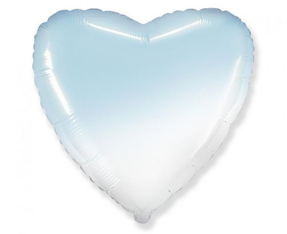 Zdjęcie 1 Balon foliowy serce biało-niebieskie