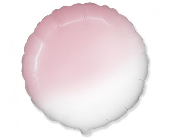 Zdjęcie 1 Balon foliowy okrągły biało-różowy
