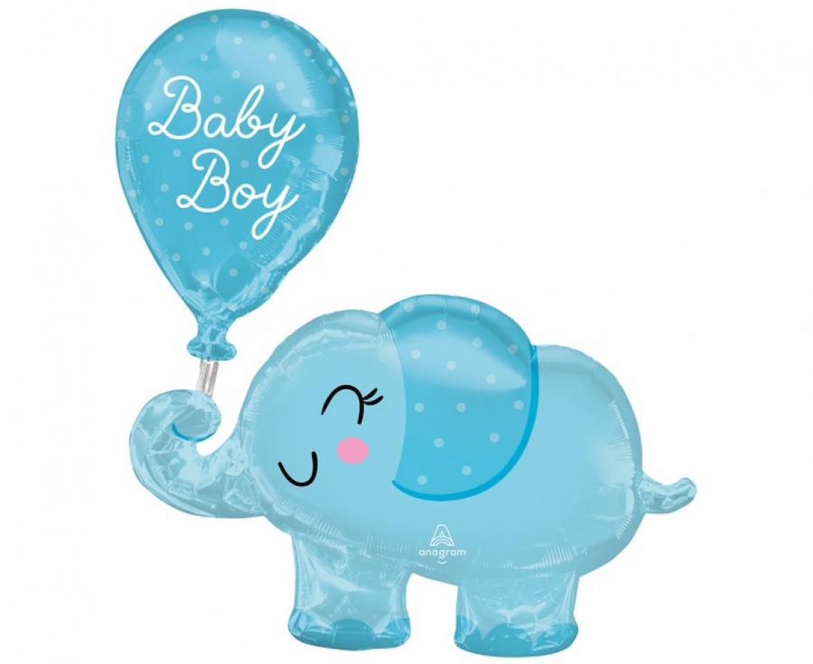 Balon foliowy słonik z napisem "BABY BOY"
