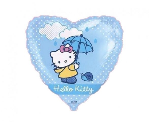 Zdjęcie 1 Balon foliowy serce Hello Kitty z parasolem