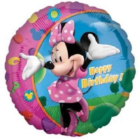 Zdjęcie 1 Balon foliowy okrągły Minnie Happy Birthday