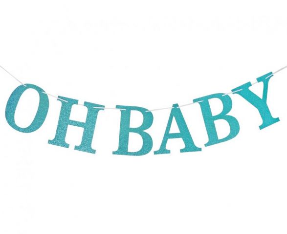 Zdjęcie 1 Girlanda papierowa "Oh Baby" niebieska
