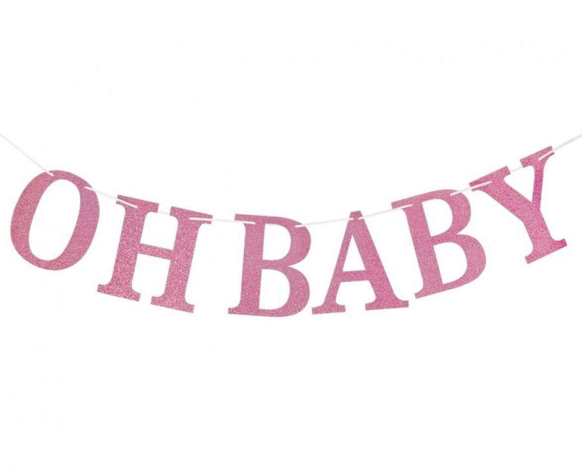 Zdjęcie produktu Girlanda papierowa "Oh Baby" różowa nr 1 