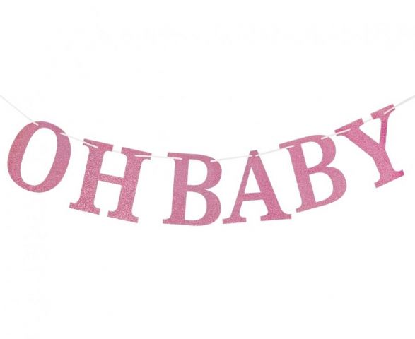 Zdjęcie 1 Girlanda papierowa "Oh Baby" różowa