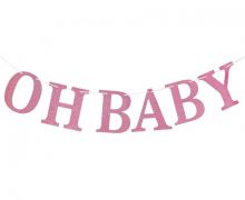 Zdjęcie produktu Girlanda papierowa "Oh Baby" różowa nr 1 