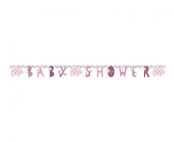 Zdjęcie 1 Girlanda papierowa "Baby shower" różowa