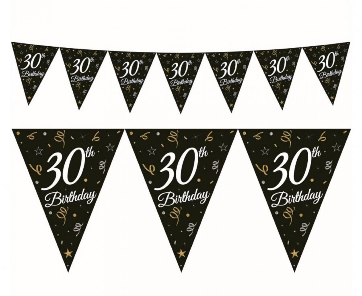 Zdjęcie produktu Girlanda "30 th Birthday" czarna flagi nr 1 