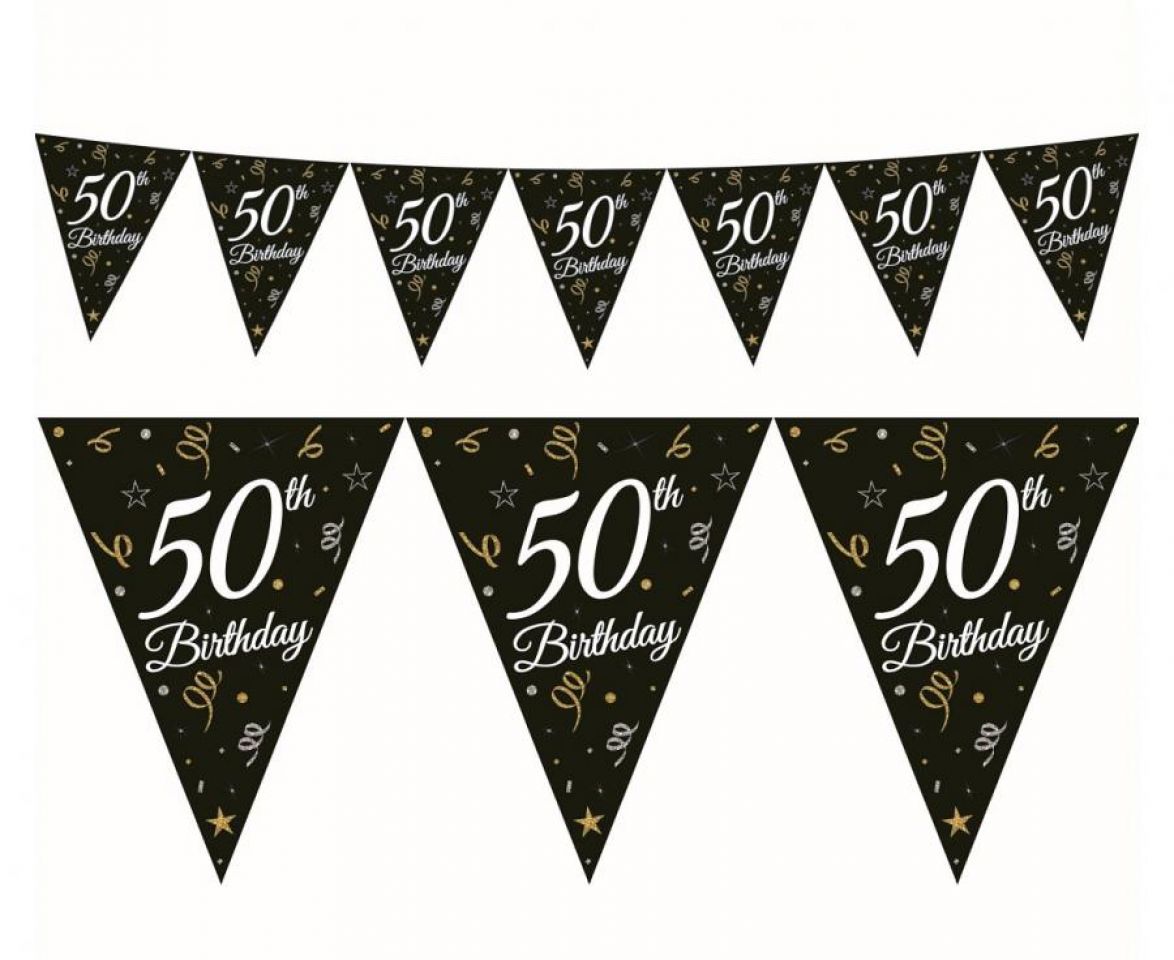 Zdjęcie produktu Girlanda "50 th Birthday" czarna flagi nr 1 