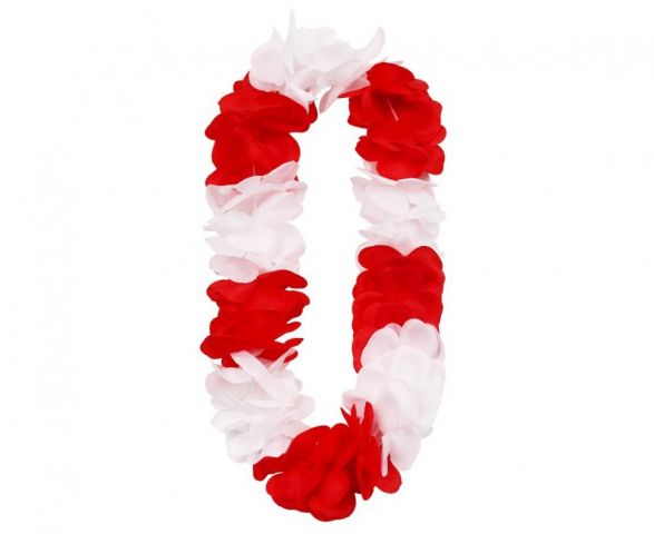 Zdjęcie 1 Naszyjnik hawajski biało-czerwony