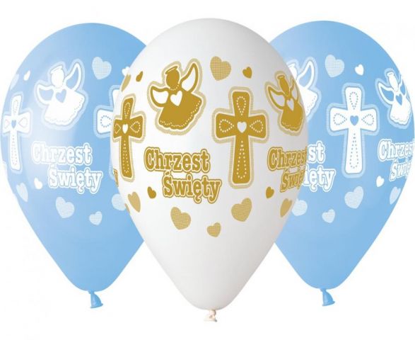 Zdjęcie 1 Balony pastelowe z nadrukiem na chrzest
