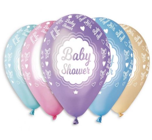 Zdjęcie 1 Balony metalizowane z nadrukiem Baby Shower