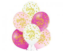 Zdjęcie produktu Balony pastelowe z nadrukiem Baby Girl nr 1 