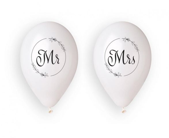 Zdjęcie 1 Balony pastelowe z nadrukiem "Mrs","Mr"