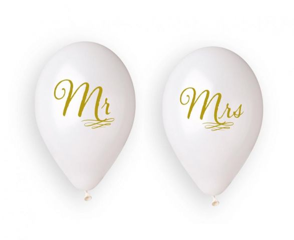 Zdjęcie 1 Balony pastelowe z nadrukiem "Mrs","Mr"