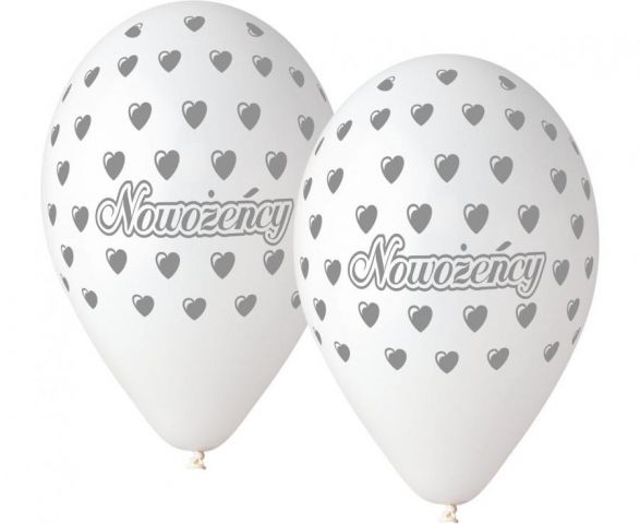 Zdjęcie 1 Balony pastelowe z nadrukiem "Nowożeńcy"