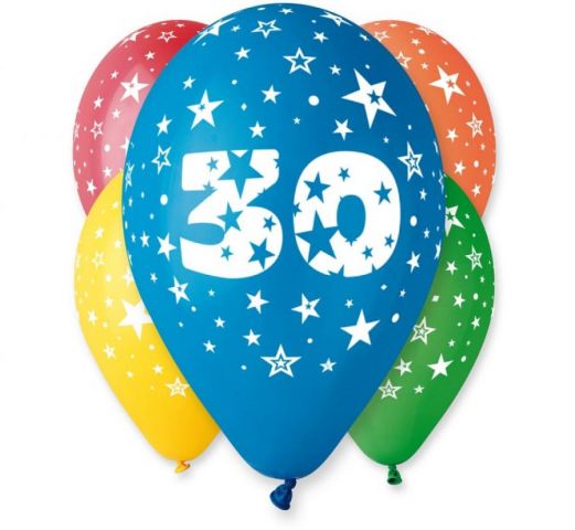 Zdjęcie 1 Balony pastelowe z nadrukiem "30"