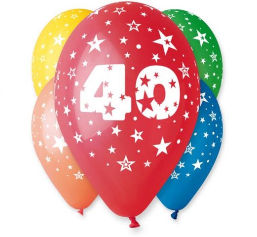 Zdjęcie 1 Balony pastelowe z nadrukiem "40"