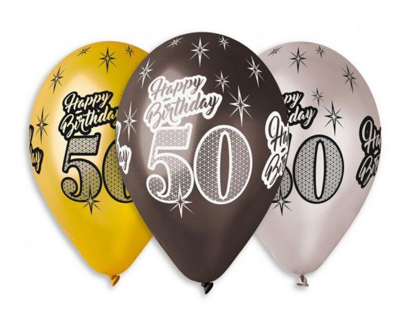 Zdjęcie 1 Balony metalizowane z nadrukiem "50"